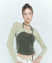 L6 CUTOUT RAGLAN TOP(KHAKI)