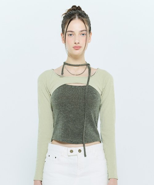LARTIGENT(ラーティゼン)の「L6 CUTOUT RAGLAN TOP(KHAKI)(Tシャツ/カットソー・レディース・その他・FREE)」の5枚目の写真