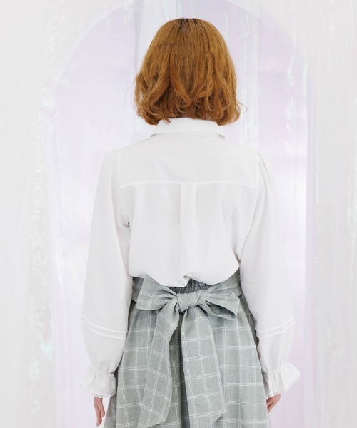axes femme POETIQUE（アクシーズファムポエティック）の「ボウタイリボン付きフリルブラウス（シャツ/ブラウス・レディース・ホワイト/ブラック/ピンク・MEDIUM）」の5枚目の写真