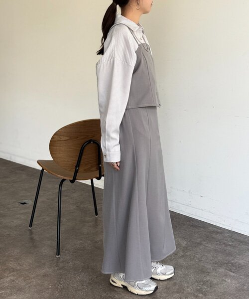 Chez toi（シェトワ）の「【セットアイテム】デニムビスチェ×デニムフレアスカートSET（つなぎ/オールインワン・レディース・グレー/インディゴブルー/ブラック・FREE）」の15枚目の写真