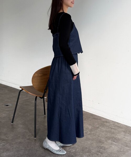 Chez toi（シェトワ）の「【セットアイテム】デニムビスチェ×デニムフレアスカートSET（つなぎ/オールインワン・レディース・グレー/インディゴブルー/ブラック・FREE）」の21枚目の写真