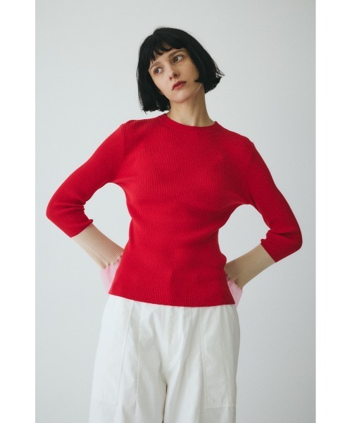 HeRIN.CYE（ヘリンドットサイ）の「Flare sleeve knit tops　　フレアスリーブニットトップス（ニット/セーター・レディース・レッド/ネイビー/グレー・FREE）」の19枚目の写真