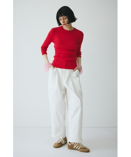 HeRIN.CYE（ヘリンドットサイ）の「Flare sleeve knit tops　　フレアスリーブニットトップス（ニット/セーター・レディース・レッド/ネイビー/グレー・FREE）」の4枚目の写真