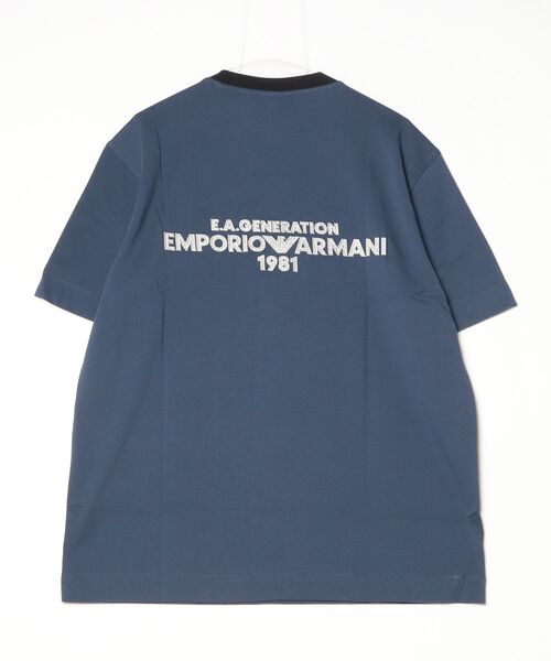 EMPORIO ARMANI(エンポリオアルマーニ)の「【エンポリオ アルマーニ】CROSS ヘビーシングルジャージーTシャツ(Tシャツ/カットソー・メンズ・ダークブルー/オフホワイト・MEDIUM/LARGE/XX-LARGE/X-SMALL/X-LARGE/SMALL)」の3枚目の写真
