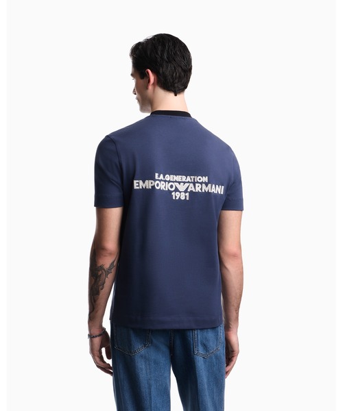 EMPORIO ARMANI(エンポリオアルマーニ)の「【エンポリオ アルマーニ】CROSS ヘビーシングルジャージーTシャツ(Tシャツ/カットソー・メンズ・ダークブルー/オフホワイト・MEDIUM/LARGE/XX-LARGE/X-SMALL/X-LARGE/SMALL)」の10枚目の写真