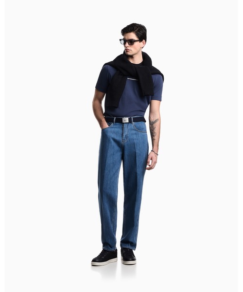 EMPORIO ARMANI(エンポリオアルマーニ)の「【エンポリオ アルマーニ】CROSS ヘビーシングルジャージーTシャツ(Tシャツ/カットソー・メンズ・ダークブルー/オフホワイト・MEDIUM/LARGE/XX-LARGE/X-SMALL/X-LARGE/SMALL)」の12枚目の写真