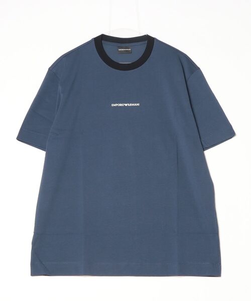 EMPORIO ARMANI(エンポリオアルマーニ)の「【エンポリオ アルマーニ】CROSS ヘビーシングルジャージーTシャツ(Tシャツ/カットソー・メンズ・ダークブルー/オフホワイト・MEDIUM/LARGE/XX-LARGE/X-SMALL/X-LARGE/SMALL)」の4枚目の写真