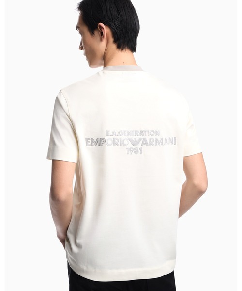 EMPORIO ARMANI(エンポリオアルマーニ)の「【エンポリオ アルマーニ】CROSS ヘビーシングルジャージーTシャツ(Tシャツ/カットソー・メンズ・ダークブルー/オフホワイト・MEDIUM/LARGE/XX-LARGE/X-SMALL/X-LARGE/SMALL)」の7枚目の写真