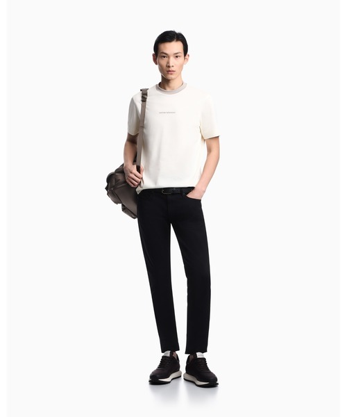 EMPORIO ARMANI(エンポリオアルマーニ)の「【エンポリオ アルマーニ】CROSS ヘビーシングルジャージーTシャツ(Tシャツ/カットソー・メンズ・ダークブルー/オフホワイト・MEDIUM/LARGE/XX-LARGE/X-SMALL/X-LARGE/SMALL)」の6枚目の写真