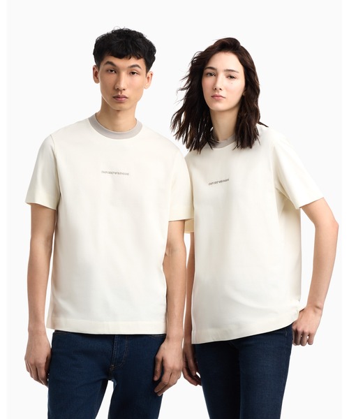 EMPORIO ARMANI(エンポリオアルマーニ)の「【エンポリオ アルマーニ】CROSS ヘビーシングルジャージーTシャツ(Tシャツ/カットソー・メンズ・ダークブルー/オフホワイト・MEDIUM/LARGE/XX-LARGE/X-SMALL/X-LARGE/SMALL)」の14枚目の写真