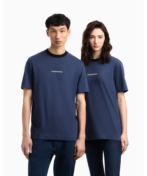 EMPORIO ARMANI(エンポリオアルマーニ)の「【エンポリオ アルマーニ】CROSS ヘビーシングルジャージーTシャツ(Tシャツ/カットソー・メンズ・ダークブルー/オフホワイト・MEDIUM/LARGE/XX-LARGE/X-SMALL/X-LARGE/SMALL)」の9枚目の写真