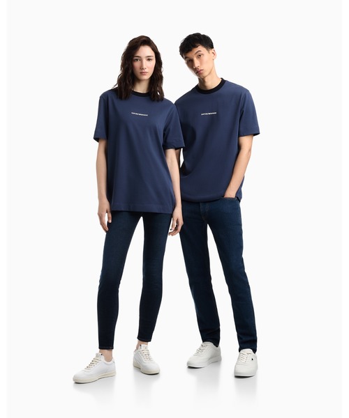 EMPORIO ARMANI(エンポリオアルマーニ)の「【エンポリオ アルマーニ】CROSS ヘビーシングルジャージーTシャツ(Tシャツ/カットソー・メンズ・ダークブルー/オフホワイト・MEDIUM/LARGE/XX-LARGE/X-SMALL/X-LARGE/SMALL)」の11枚目の写真