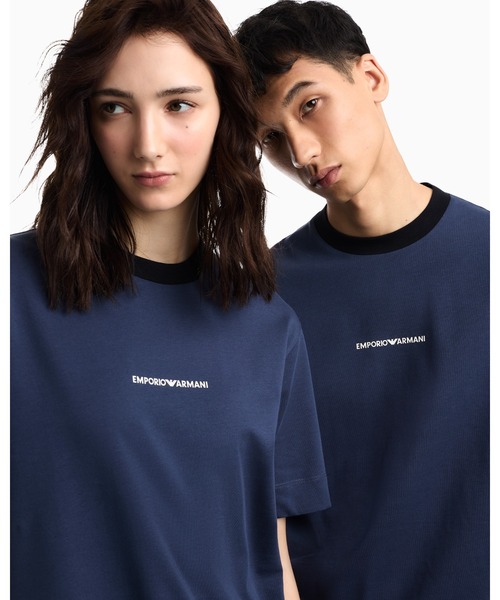 EMPORIO ARMANI(エンポリオアルマーニ)の「【エンポリオ アルマーニ】CROSS ヘビーシングルジャージーTシャツ(Tシャツ/カットソー・メンズ・ダークブルー/オフホワイト・MEDIUM/LARGE/XX-LARGE/X-SMALL/X-LARGE/SMALL)」の13枚目の写真