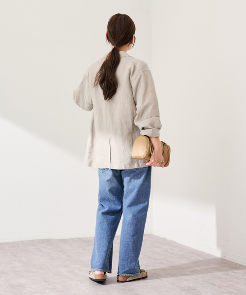 FRAMeWORK（フレームワーク）の「ソフトリネンライトジャケット（テーラードジャケット・レディース・ベージュ/ネイビー・36/38）」の6枚目の写真