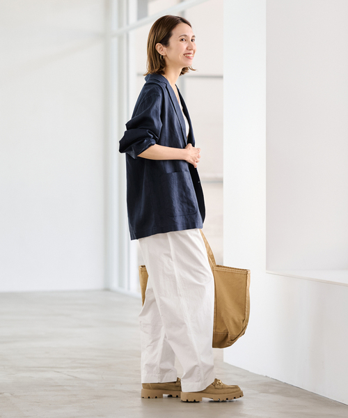 FRAMeWORK（フレームワーク）の「ソフトリネンライトジャケット（テーラードジャケット・レディース・ベージュ/ネイビー・36/38）」の14枚目の写真