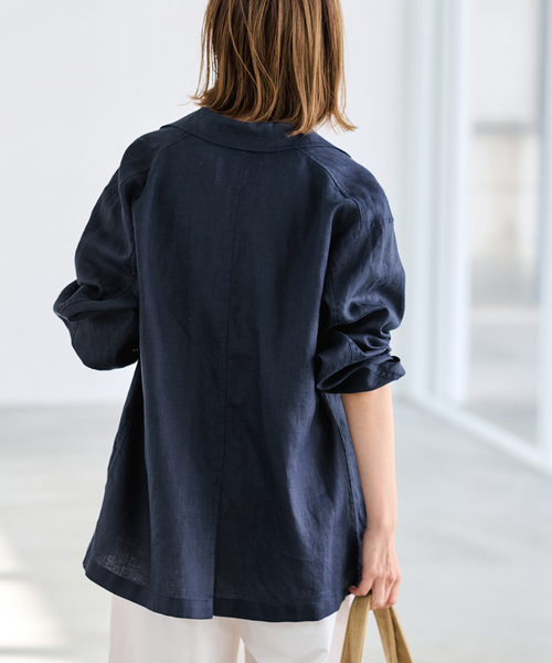 FRAMeWORK（フレームワーク）の「ソフトリネンライトジャケット（テーラードジャケット・レディース・ベージュ/ネイビー・36/38）」の19枚目の写真