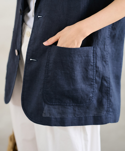 FRAMeWORK（フレームワーク）の「ソフトリネンライトジャケット（テーラードジャケット・レディース・ベージュ/ネイビー・36/38）」の21枚目の写真