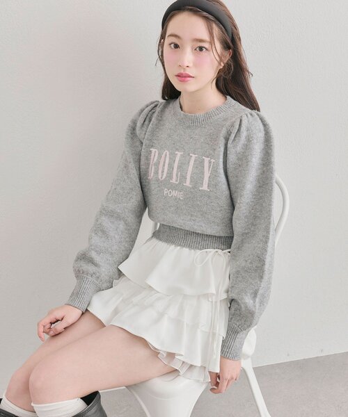 OLIVE des OLIVE（オリーブデオリーブ）の「エアリーラッフルティアードミニスカート（スカート・レディース・ホワイト/オフホワイト/ホワイト系その他/ブラック/チャコールグレー・FREE）」の9枚目の写真