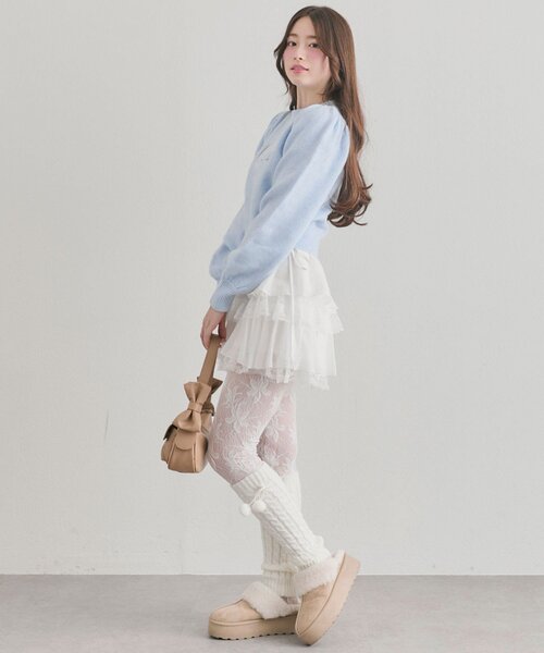 OLIVE des OLIVE（オリーブデオリーブ）の「エアリーラッフルティアードミニスカート（スカート・レディース・ホワイト/オフホワイト/ホワイト系その他/ブラック/チャコールグレー・FREE）」の18枚目の写真