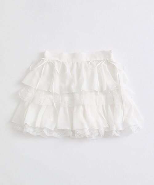 OLIVE des OLIVE（オリーブデオリーブ）の「エアリーラッフルティアードミニスカート（スカート・レディース・ホワイト/オフホワイト/ホワイト系その他/ブラック/チャコールグレー・FREE）」の19枚目の写真