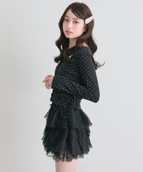 OLIVE des OLIVE(オリーブデオリーブ)の「エアリーラッフルティアードミニスカート(スカート・レディース・ブラック/チャコールグレー/オフホワイト/ホワイト系その他/ホワイト/ブラック系その他・FREE)」の17枚目の写真