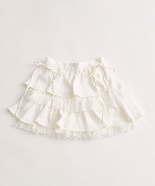 OLIVE des OLIVE（オリーブデオリーブ）の「エアリーラッフルティアードミニスカート（スカート・レディース・ブラック/チャコールグレー/オフホワイト/ホワイト系その他/ホワイト・FREE）」の7枚目の写真