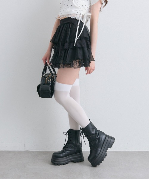 セール】エアリーラッフルティアードミニスカート（スカート）｜OLIVE
