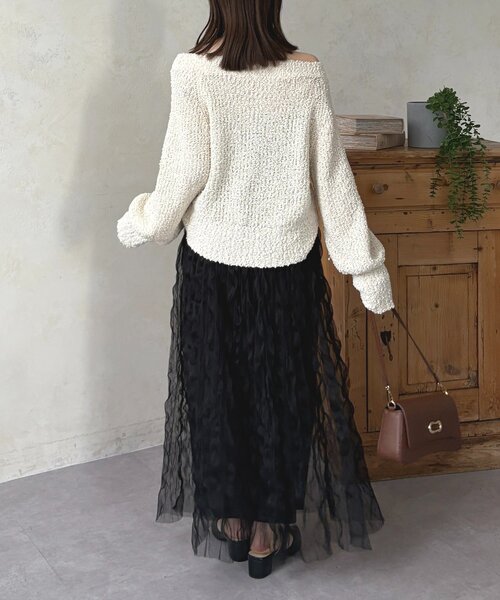 Thevon(ゼボン)の「ウェーブワッシャーシアースカート(スカート・レディース・アイボリー/ブラック/チャコールグレー・FREE)」の17枚目の写真