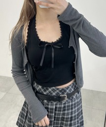 《カップイン》ホルターネックリボンキャミソール