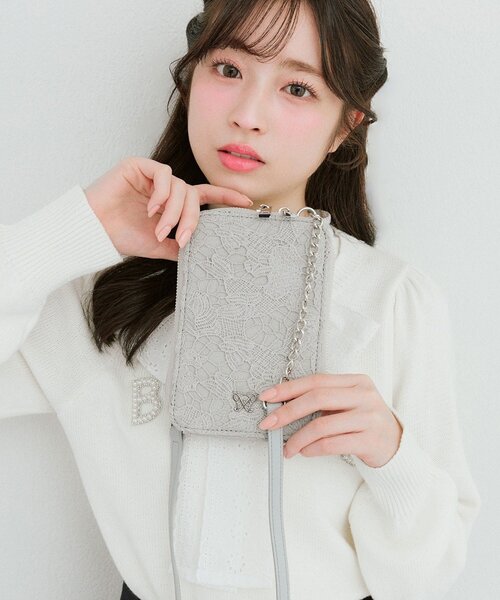 OLIVE des OLIVE（オリーブデオリーブ）の「Aimerianejoieレースマルチショルダー（ショルダーバッグ・レディース・グレー/アイボリー/ブラック・FREE）」の22枚目の写真