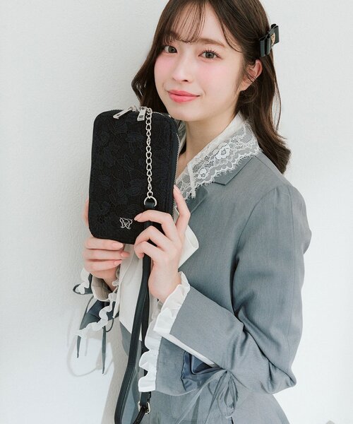 OLIVE des OLIVE（オリーブデオリーブ）の「Aimerianejoieレースマルチショルダー（ショルダーバッグ・レディース・グレー/アイボリー/ブラック・FREE）」の10枚目の写真