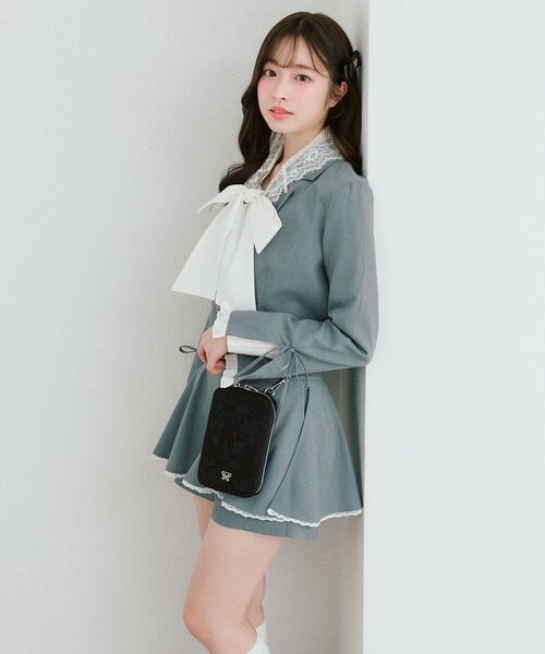 OLIVE des OLIVE（オリーブデオリーブ）の「Aimerianejoieレースマルチショルダー（ショルダーバッグ・レディース・グレー/アイボリー/ブラック・FREE）」の9枚目の写真