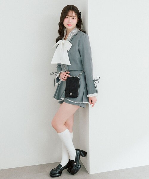 OLIVE des OLIVE（オリーブデオリーブ）の「Aimerianejoieレースマルチショルダー（ショルダーバッグ・レディース・グレー/アイボリー/ブラック・FREE）」の7枚目の写真