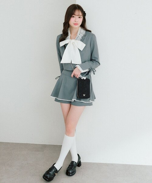 OLIVE des OLIVE（オリーブデオリーブ）の「Aimerianejoieレースマルチショルダー（ショルダーバッグ・レディース・グレー/アイボリー/ブラック・FREE）」の6枚目の写真