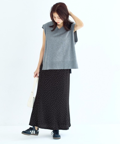 coca（coca）（コカ）の「サッカーサテンナロースカート（スカート・レディース・ブラック/アイボリー・L/S/M）」の8枚目の写真