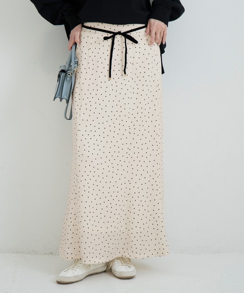 coca（coca）（コカ）の「サッカーサテンナロースカート（スカート・レディース・ブラック/アイボリー・L/S/M）」の10枚目の写真