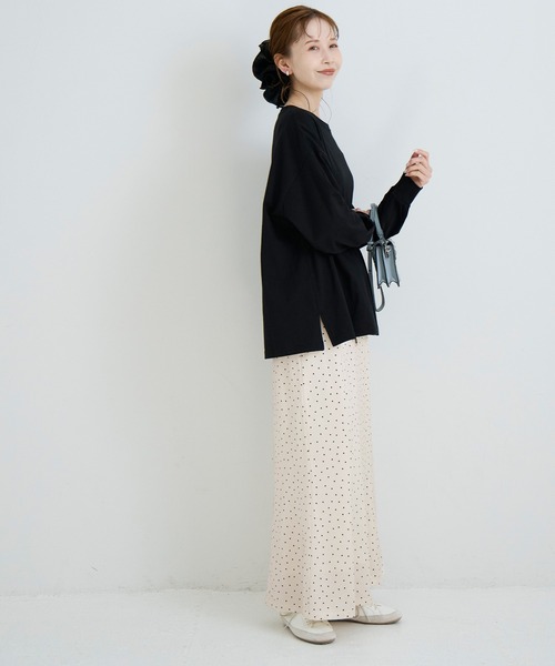 coca（coca）（コカ）の「サッカーサテンナロースカート（スカート・レディース・ブラック/アイボリー・L/S/M）」の11枚目の写真