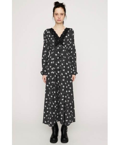 SLY(スライ)の「DOT GARDEN RETRO DRESS ドットガーデンレトロドレス 春服(ワンピース・レディース・レッド系その他/ブラック系その他2/ネイビー系・1/2)」の5枚目の写真