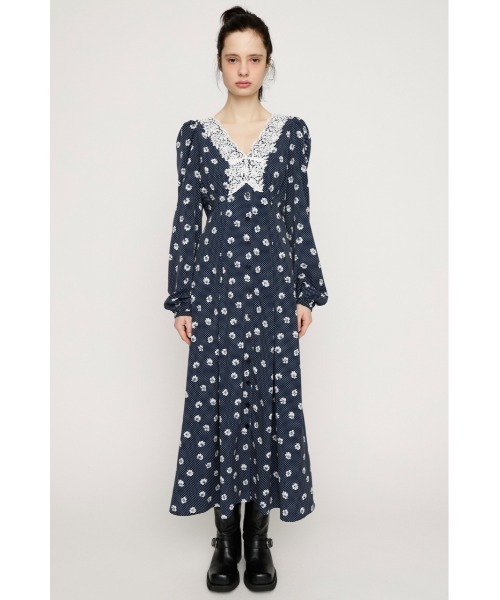 SLY(スライ)の「DOT GARDEN RETRO DRESS ドットガーデンレトロドレス 春服(ワンピース・レディース・レッド系その他/ブラック系その他2/ネイビー系・1/2)」の8枚目の写真