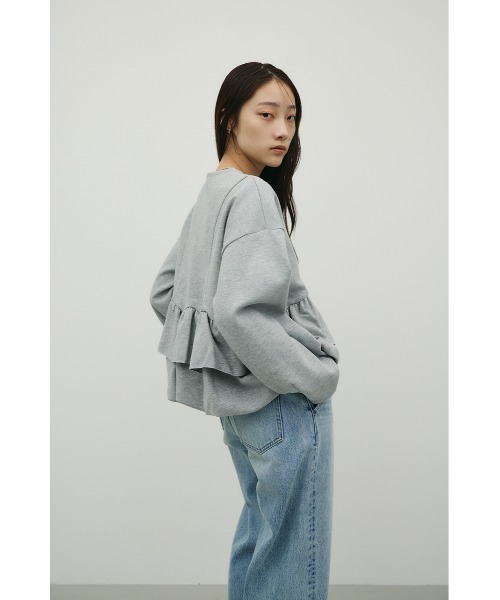 STYLEMIXER(スタイルミキサー)の「ヘムフリルジャケット(ノーカラージャケット・レディース・杢グレー/ネイビー/ホワイト・FREE)」の13枚目の写真