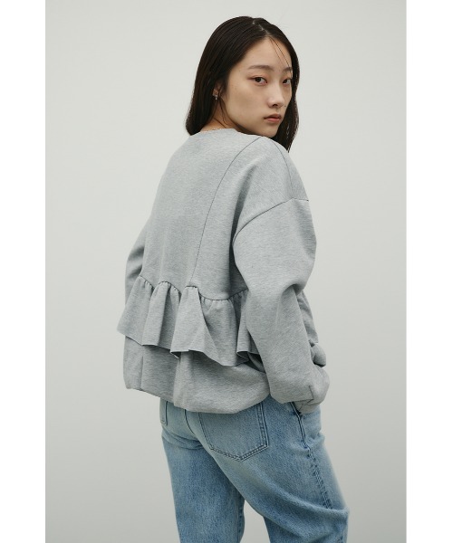 STYLEMIXER(スタイルミキサー)の「ヘムフリルジャケット(ノーカラージャケット・レディース・杢グレー/ネイビー/ホワイト・FREE)」の17枚目の写真