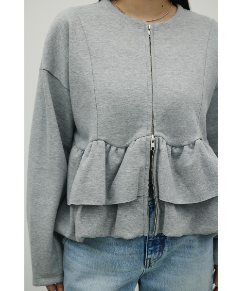 STYLEMIXER(スタイルミキサー)の「ヘムフリルジャケット(ノーカラージャケット・レディース・杢グレー/ネイビー/ホワイト・FREE)」の20枚目の写真