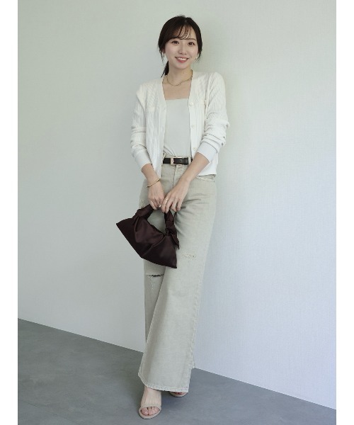 anuans（アニュアンス）の「ラティスケーブルニットカーディガン（カーディガン/ボレロ・レディース・グレー/アイボリー/ミント/ライトピンク/ブラウン/ブラック・FREE）」の21枚目の写真