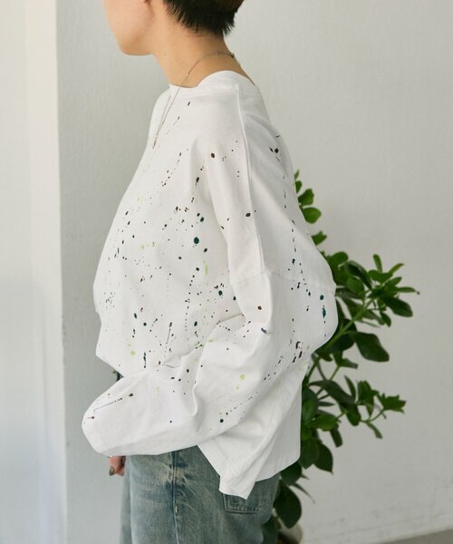 ear PAPILLONNER(イアパピヨネ)の「ペイントTシャツ【SUM1 STYLE×MONT KEMMEL】(Tシャツ/カットソー・レディース・ホワイト/ブラック・FREE)」の4枚目の写真