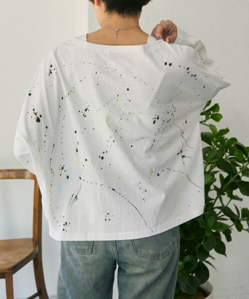 ear PAPILLONNER(イアパピヨネ)の「ペイントTシャツ【SUM1 STYLE×MONT KEMMEL】(Tシャツ/カットソー・レディース・ホワイト/ブラック・FREE)」の5枚目の写真