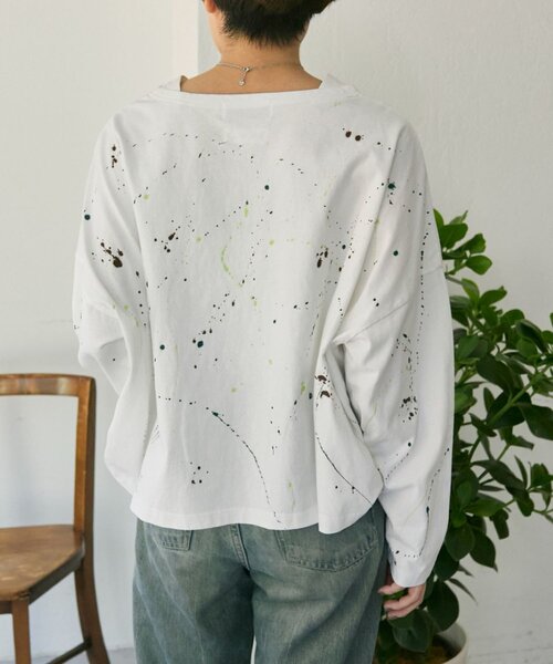 ear PAPILLONNER(イアパピヨネ)の「ペイントTシャツ【SUM1 STYLE×MONT KEMMEL】(Tシャツ/カットソー・レディース・ホワイト/ブラック・FREE)」の6枚目の写真