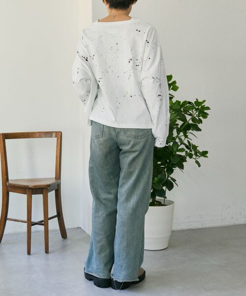 ear PAPILLONNER(イアパピヨネ)の「ペイントTシャツ【SUM1 STYLE×MONT KEMMEL】(Tシャツ/カットソー・レディース・ホワイト/ブラック・FREE)」の22枚目の写真