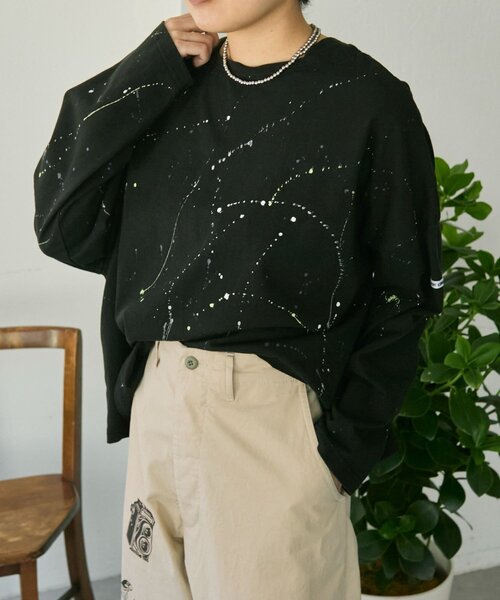 ear PAPILLONNER(イアパピヨネ)の「ペイントTシャツ【SUM1 STYLE×MONT KEMMEL】(Tシャツ/カットソー・レディース・ホワイト/ブラック・FREE)」の13枚目の写真