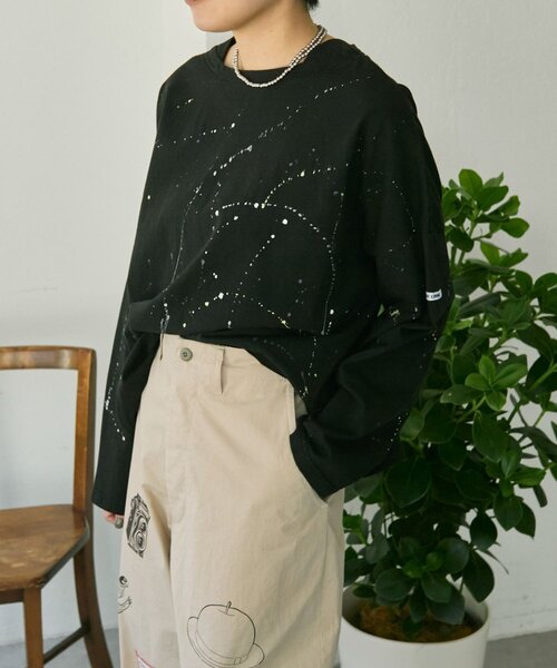 ear PAPILLONNER(イアパピヨネ)の「ペイントTシャツ【SUM1 STYLE×MONT KEMMEL】(Tシャツ/カットソー・レディース・ホワイト/ブラック・FREE)」の12枚目の写真