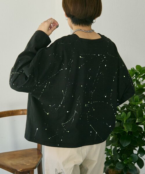 ear PAPILLONNER(イアパピヨネ)の「ペイントTシャツ【SUM1 STYLE×MONT KEMMEL】(Tシャツ/カットソー・レディース・ホワイト/ブラック・FREE)」の10枚目の写真